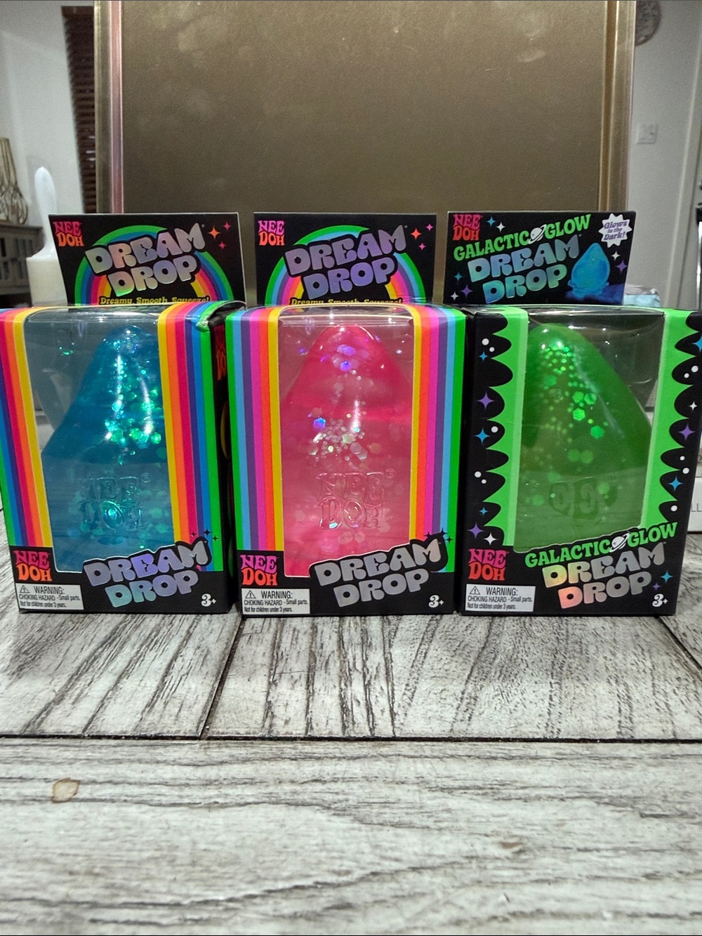 NeeDoh Dream Drop Sensory Toy - Blue, Pink & Green (3-Pack)